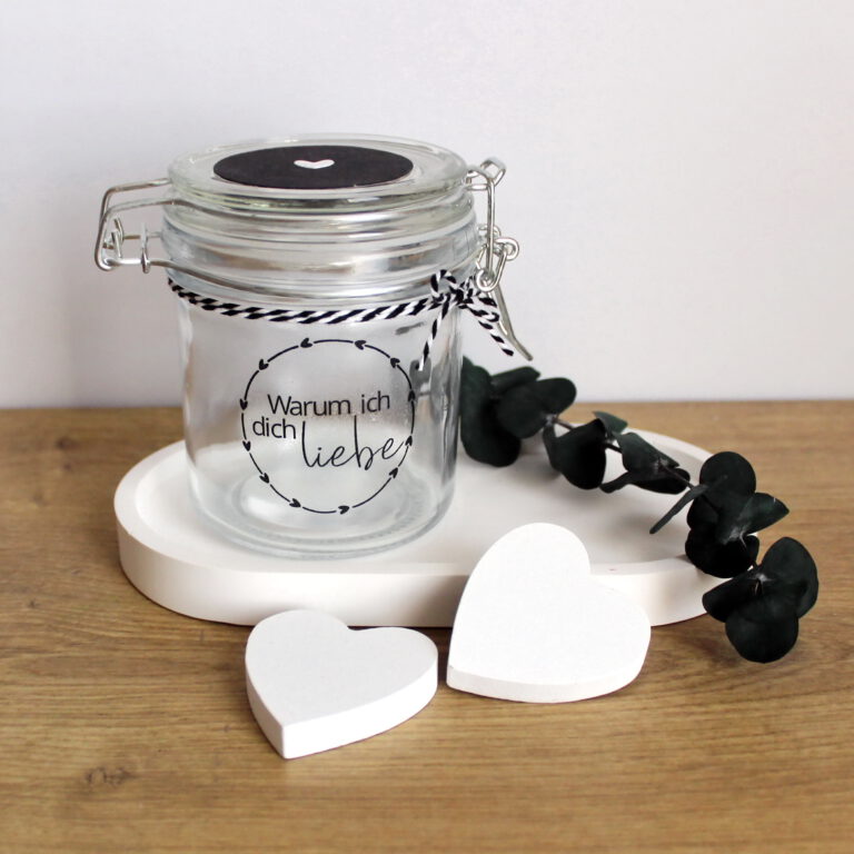 Glas für Lose "Warum ich dich liebe"